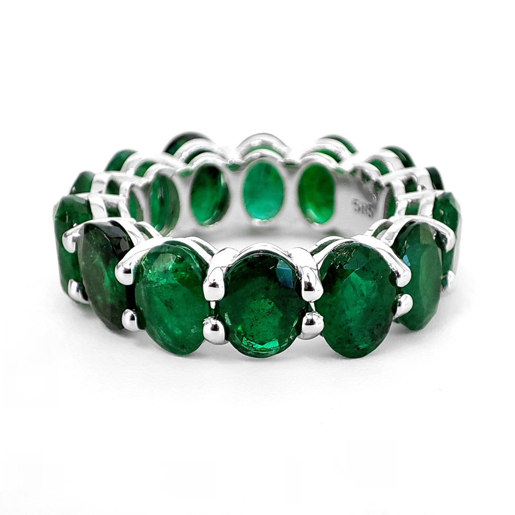 Ring - 14 kt. White gold - 10.75ct. tw. Emerald #4.3