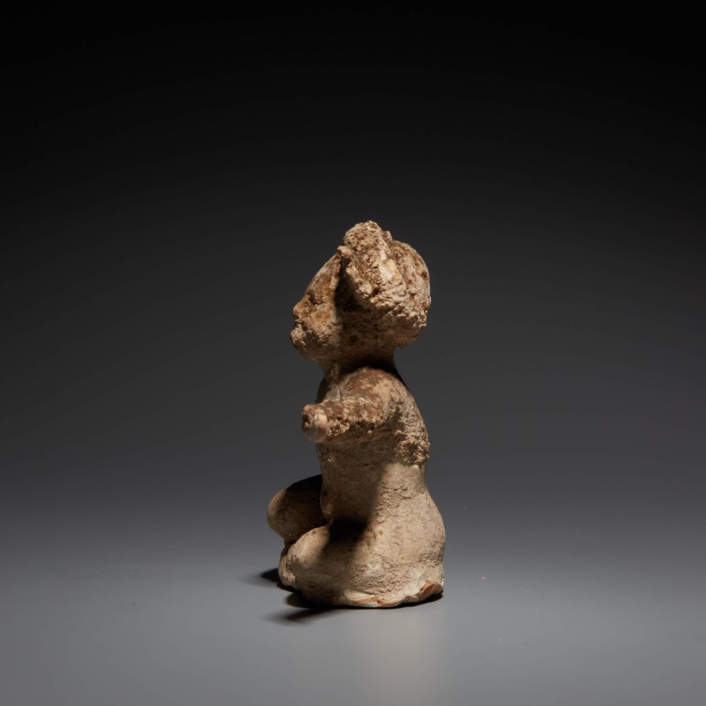 Ancient Greek Terracotta Child Figure. 4th century BC. 6 cm height. Private collection of Clément Massier (1844 - 1917). #4.3