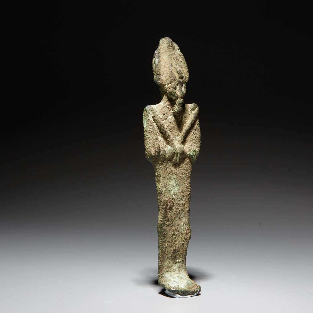 古埃及 青銅色 奥西里斯神。晚期，公元前664年至公元前323年。高9厘米。克莱芒·马西耶（1844-1917）私人收藏。 #1.0