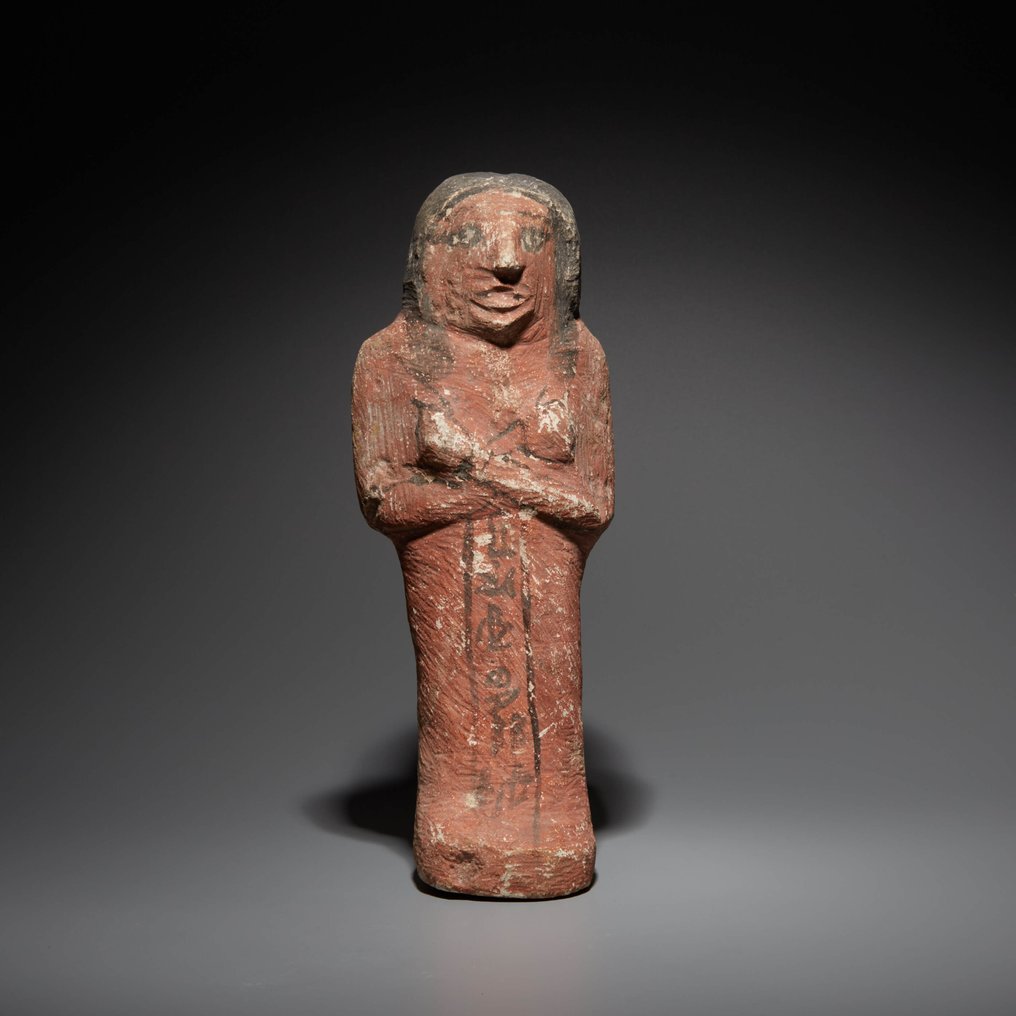 Ancient Egyptian Limestone Ushabti. New Kingdom, 19th - 20th dynasty, ca. 1292 - 1069 BC. 16 cm height. #1.0