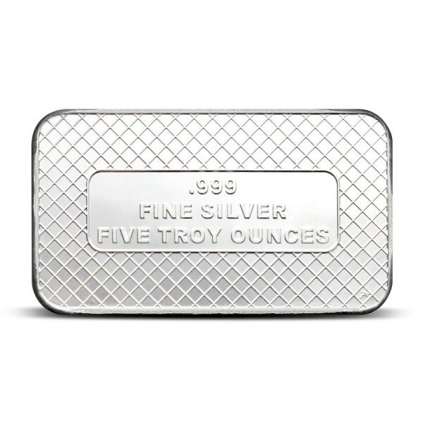 5 Troy Ounce - Argento .999 - 5 oz SilverTowne US Flag 999 Fine Silver Bar #1.0