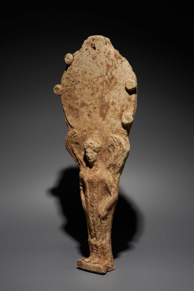 古希腊 Terracotta 祭祀镜。公元前5世纪。高37厘米。- 来自苏富比拍卖行 - 西班牙出口许可证。 #2.1