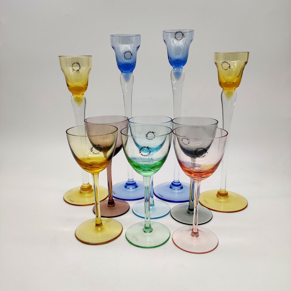 V.Nason&C. - Drinking set (10) - World collection - Murano glass - Champagne #1.0