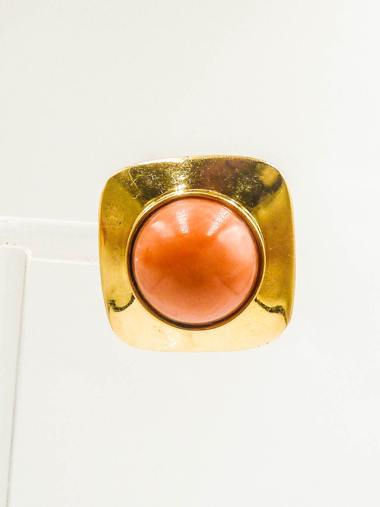 Drop fülbevaló - 18 kt. Sárga arany Carnelian #1.0