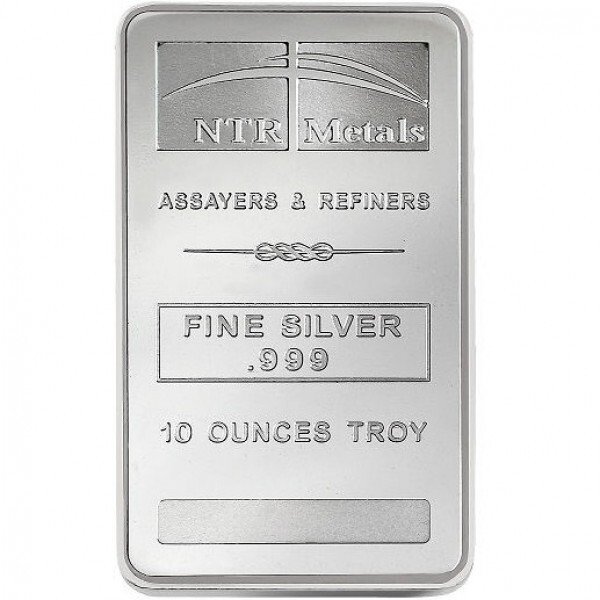 10 once troy - Argento .999 - 10 oz NTR .999 Fine Silver Bar #1.0