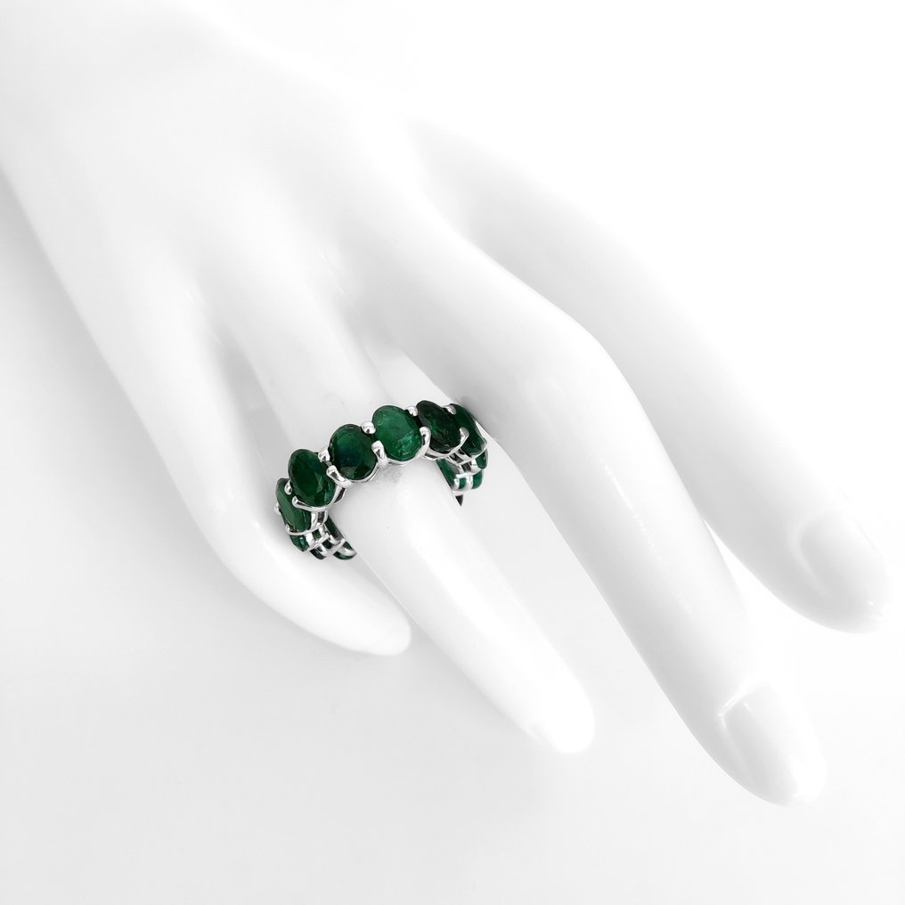 Ring - 14 kt. White gold - 10.75ct. tw. Emerald #2.1