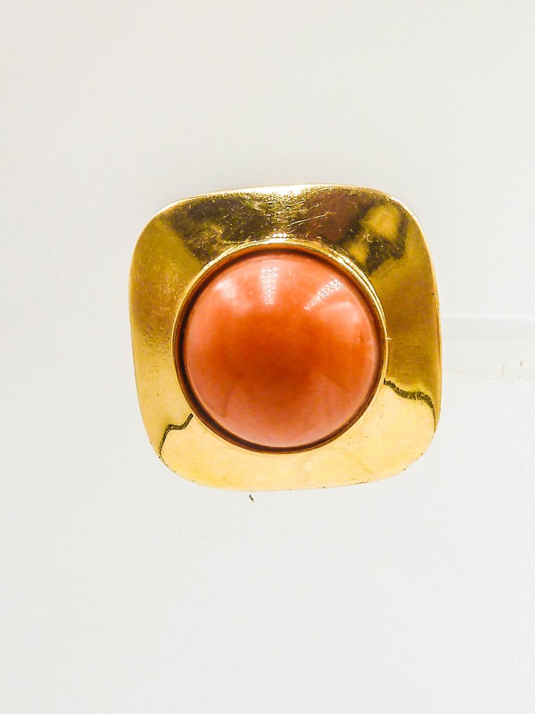 Drop fülbevaló - 18 kt. Sárga arany Carnelian #4.3