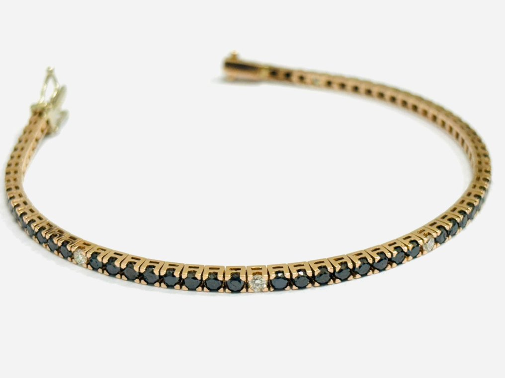 Βραχιόλι τένις - 18 καράτια Ροζ χρυσό -  6.60ct. tw. Διαμάντι (Επεξεργασμένου χρώματος)  - Διαμάντι - Κατασκευασμένο στην Ιταλία #2.1