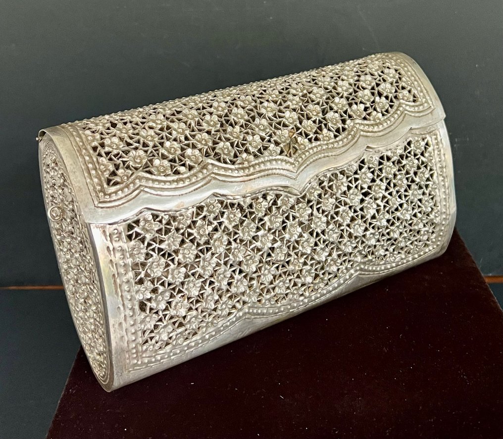 镀银手拿包，Peranakan / Straits Chinese / Nyonya风格 - 离合器 - 新加坡  (没有保留价) #3.2