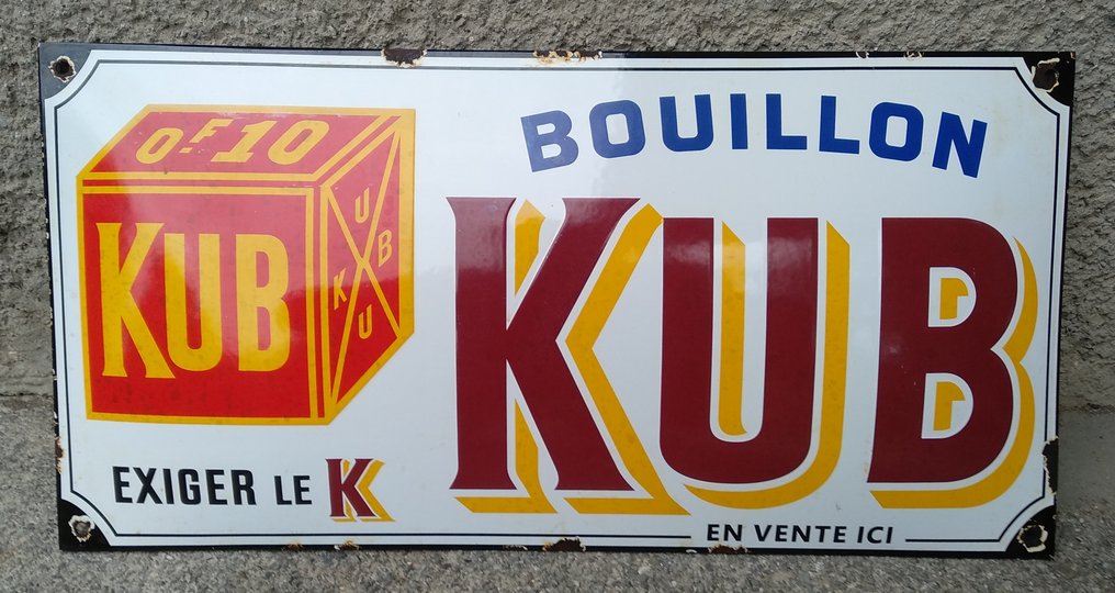 Enamel sign KUB Bouillon Shop Emaille bord Emaille Catawiki
