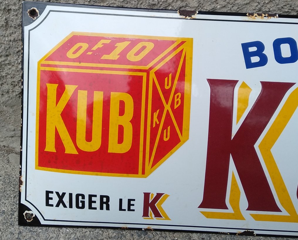 Enamel sign KUB Bouillon Shop Emaille bord Emaille Catawiki