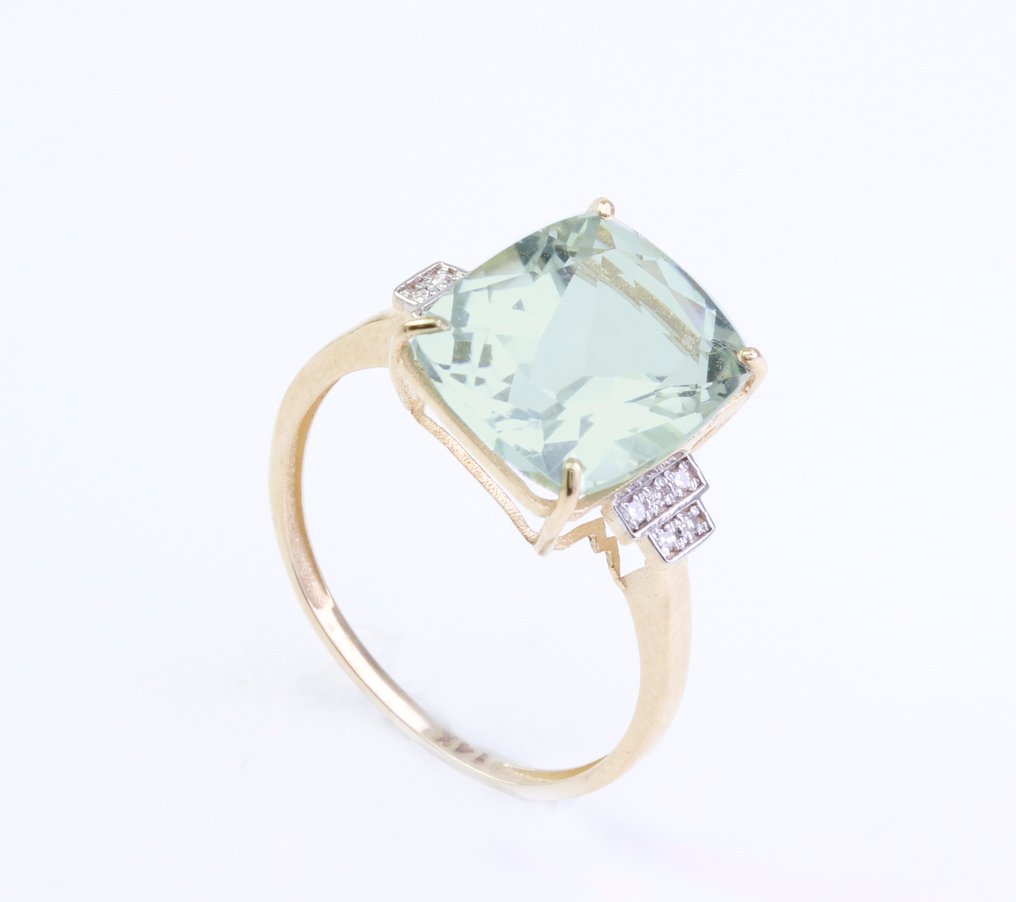 χωρίς τιμή ασφαλείας - Δαχτυλίδι - 14 καράτια Κίτρινο χρυσό Χαλαζίας - Διαμάντι #1.0