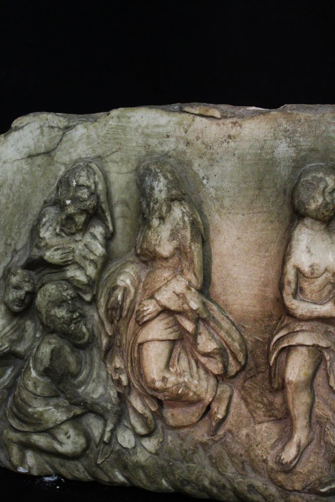 雕塑, Antico rilievo religioso - 46 cm - 大理石 #4.3