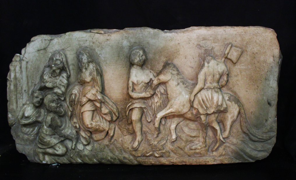 雕塑, Antico rilievo religioso - 46 cm - 大理石 #1.0