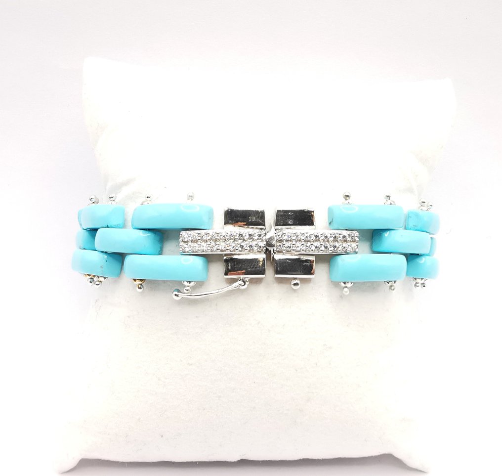 Τυρκουάζ - Ασημί - Βραχιόλι - χειροποίητο #2.1