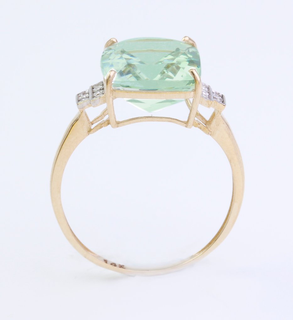 χωρίς τιμή ασφαλείας - Δαχτυλίδι - 14 καράτια Κίτρινο χρυσό Χαλαζίας - Διαμάντι #4.3