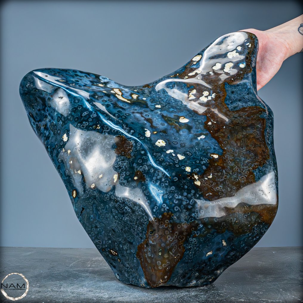 稀有颜色自然非常艺术海洋玛瑙 Freeform- 16475.69 g #1.0