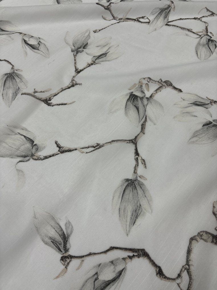 Υφασμα για κουρτίνες με αποκλειστικό σχέδιο Ramage, γκρι, μοντέρνο. - Ύφασμα κουρτίνας - 600 cm - 145 cm #1.0