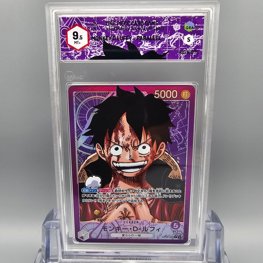One Piece Graded card - Monkey.D.Luffy (Leader) Parallel OP05-060 L - Graad 9.5 #1.0