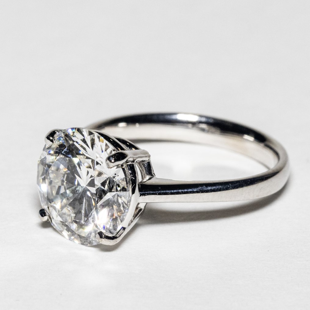 No reserve price - Engagement ring - 18 kt. White gold - 3.10ct. tw. Diamond (Lab-grown) - F VS1 IDEAL #1.0