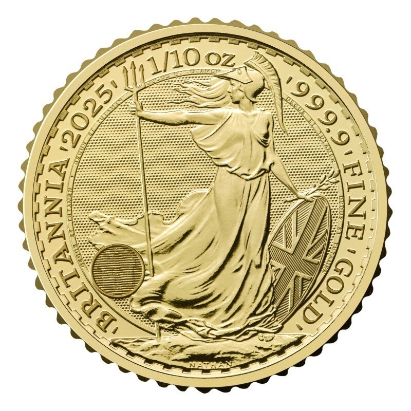 United Kingdom. 10 Pounds 2025 Britannia, 1/10 Oz (.999) Goldmünze Gold