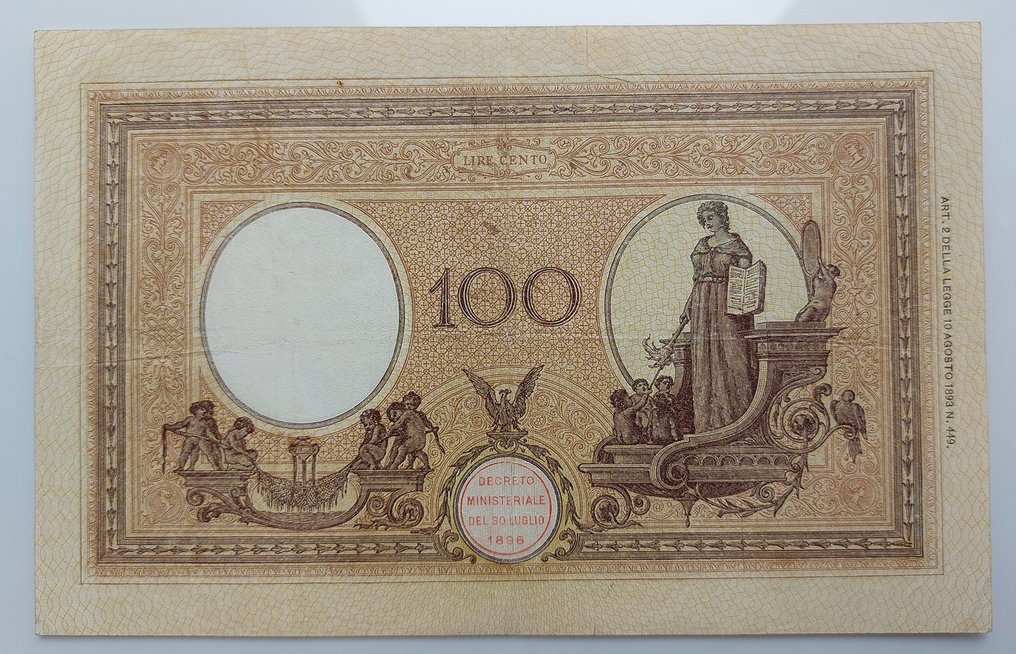 Italy. - 100 Lire 04/05/1926 Grande B "Azzurrina" - Gigante BI 16B #1.0