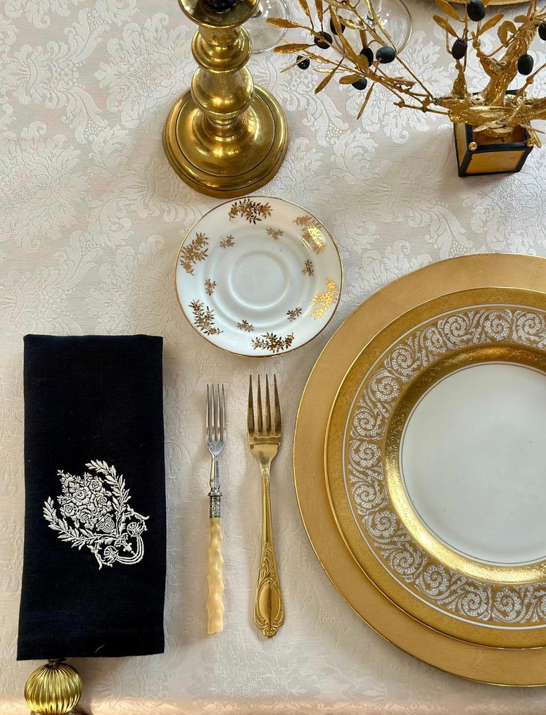 White damask tablecloth for large tables, floral damask patterns. Elegant decorative style. - Tablecloth  - 270 cm - 180 cm #3.2