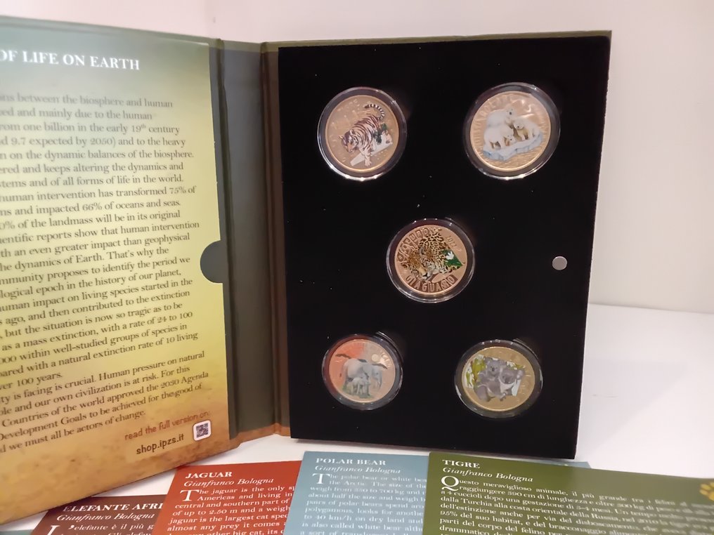 Italia. 5 Euro 2020/2024 "Animali In Via Di Estinzione" (incl. 5 euro "Tigre") #1.0