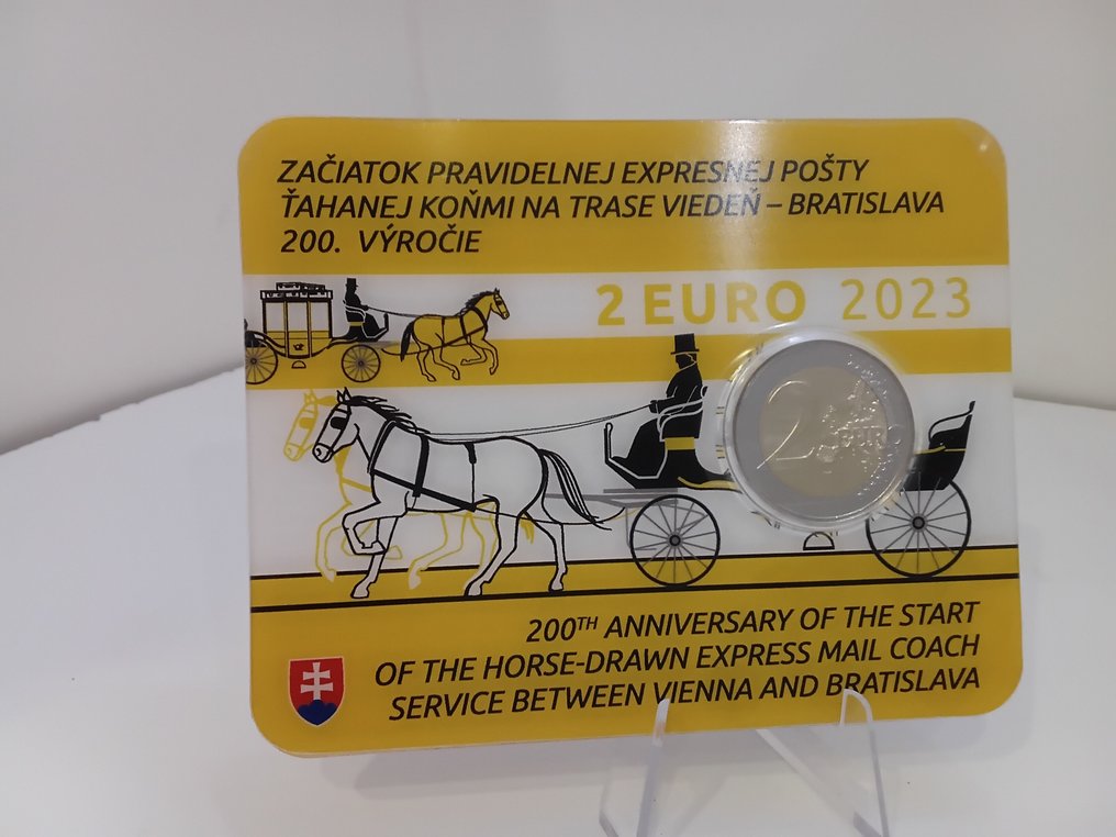 Σλοβακία. 2 Euro 2023 "Stagecoaches Vienna-Bratislava" (firmata autore) (χωρίς τιμή ασφαλείας) #2.1