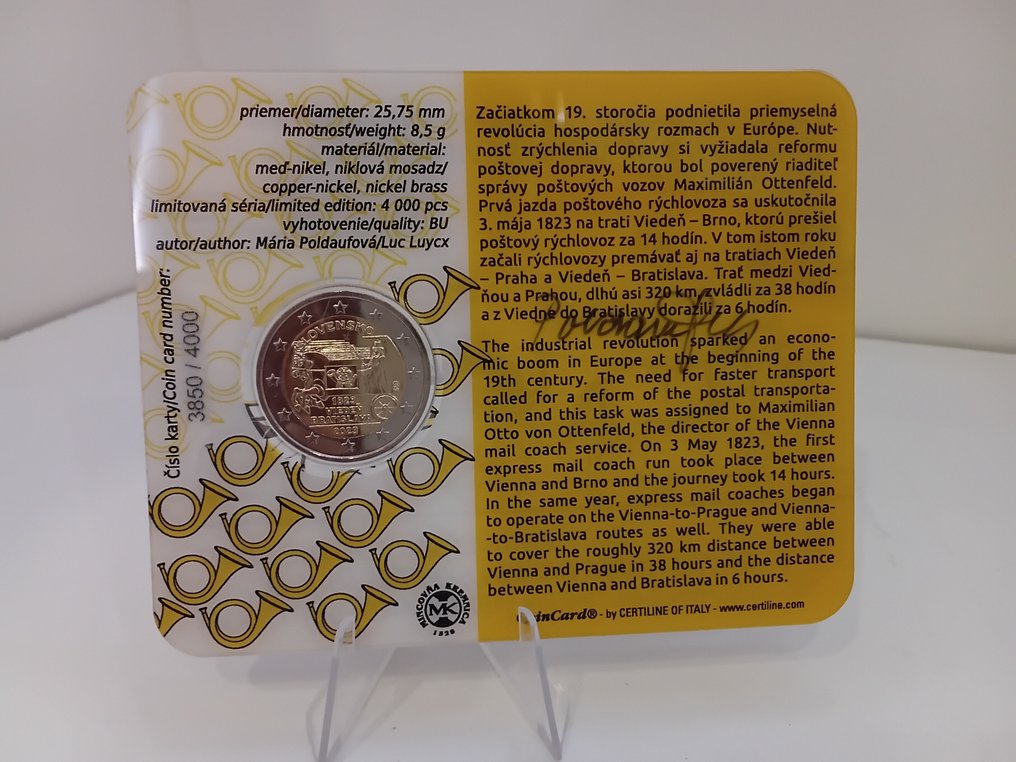 Σλοβακία. 2 Euro 2023 "Stagecoaches Vienna-Bratislava" (firmata autore) (χωρίς τιμή ασφαλείας) #1.0