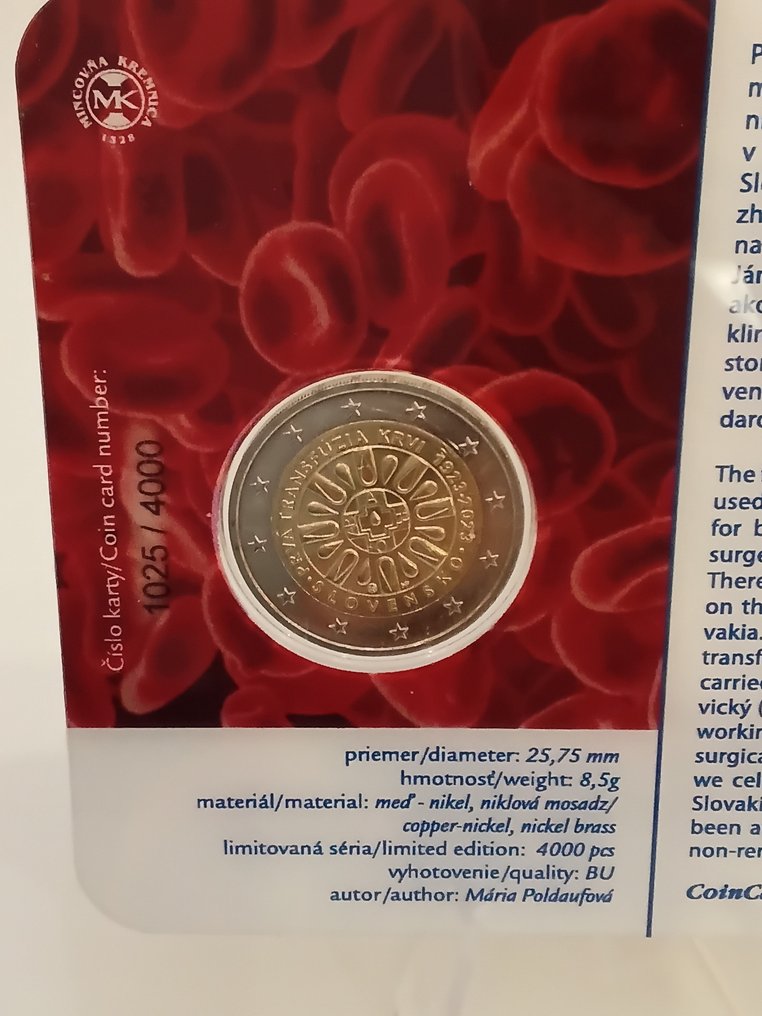 斯洛伐克. 2 Euro 2023 "First blood transfusion" (firmata autore) (没有保留价) #3.2