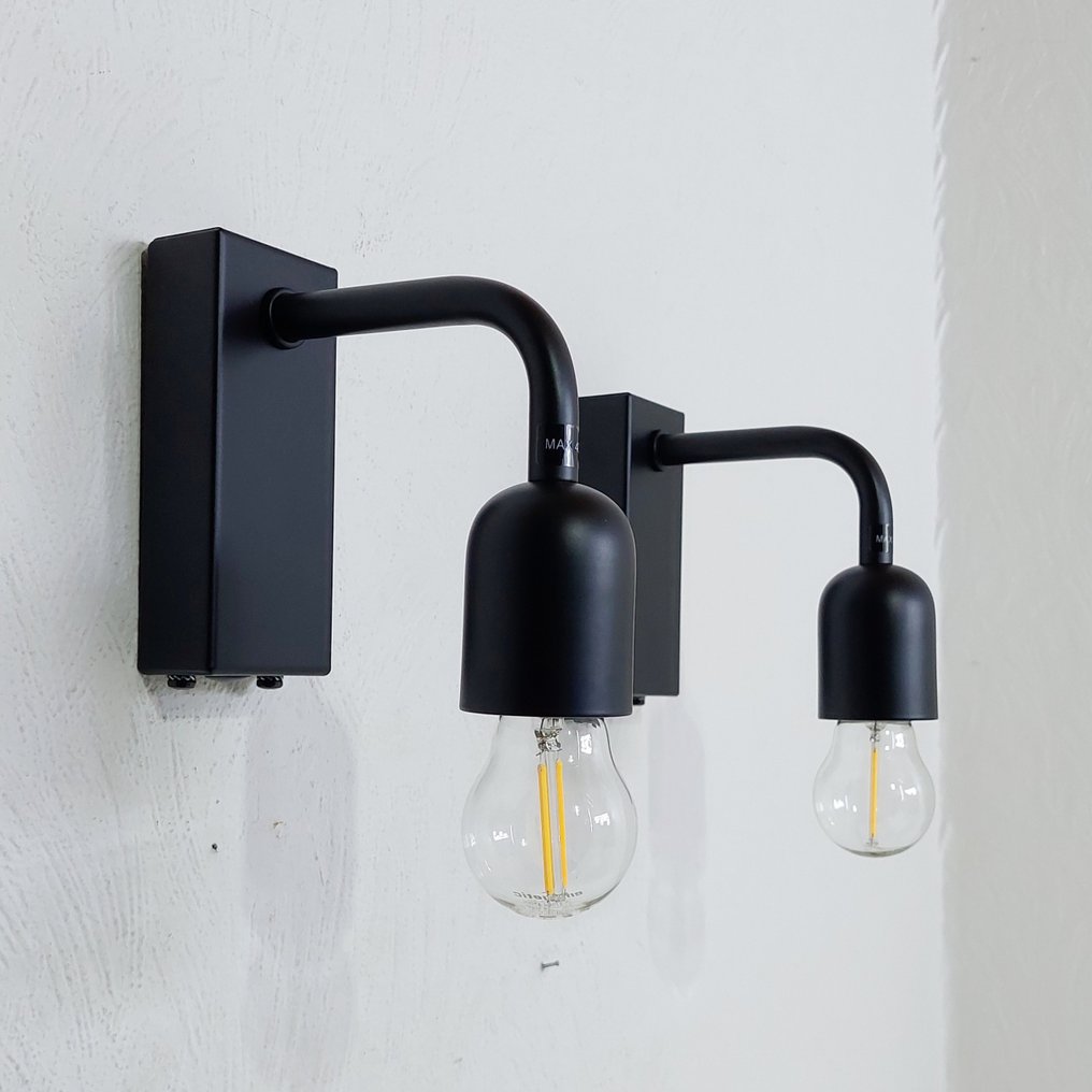 Belid - Joakim Fihn - Φωτιστικό τοίχου (2) - Regal - Μαύρο - Μέταλλο - 2 τεμάχια - Χωρίς προκαταβολή #2.1