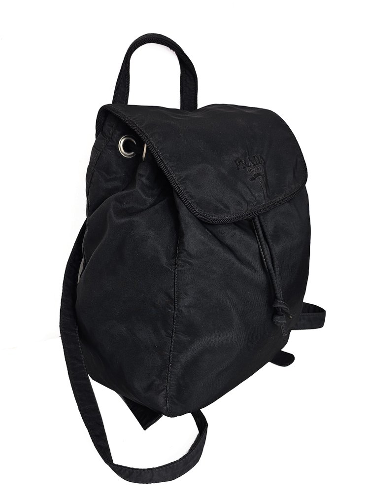 Prada - Vintage in Nylon Nero con Logo Frontale - Rucksack #2.1