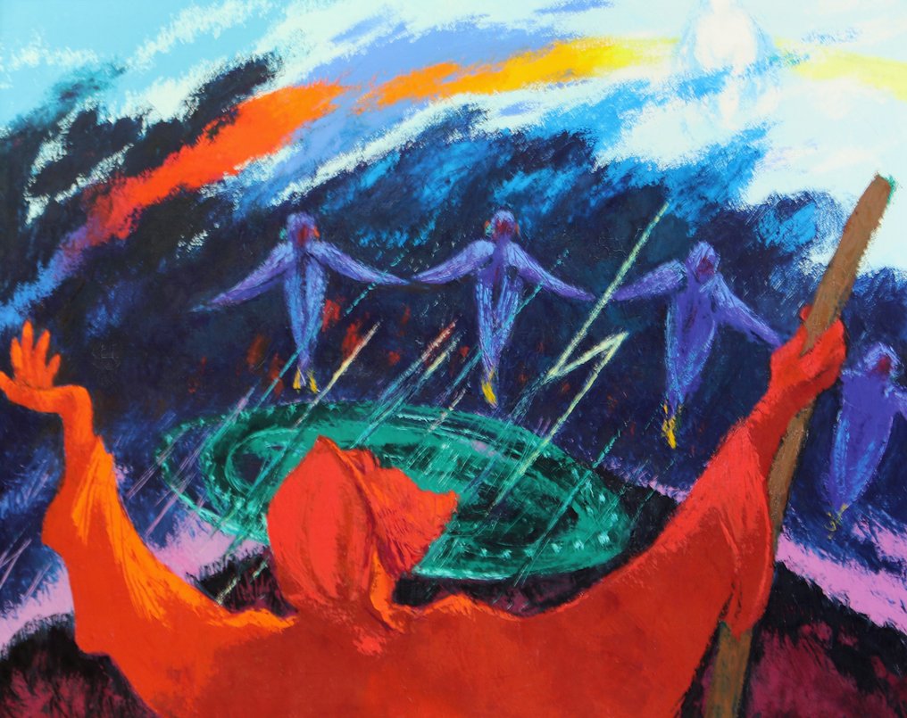 Jannus de Vries (1901-1986) - Ezechiel 1 bijbelse vertelling #1.0