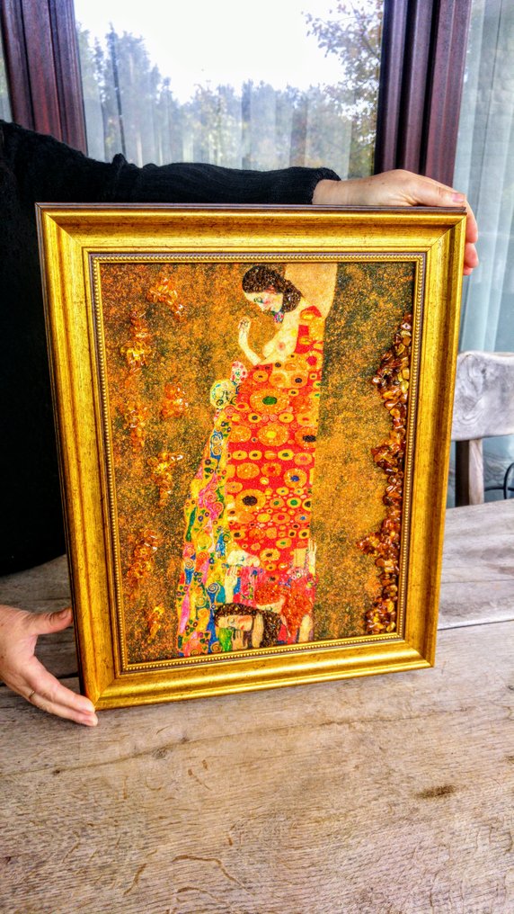 Chihlimbar Mozaic de ambar baltic - Klimt - Înălțime: 48 cm - Lățime: 38 cm- 1267 g #2.1