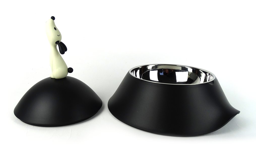 Alessi - Miriam Mirri - Μπολ - ''Lulà'' - Πιατάκι για σκύλο με καπάκι από θερμοπλαστική ρητίνη και ατσάλι mirror polished 18/10. #1.0