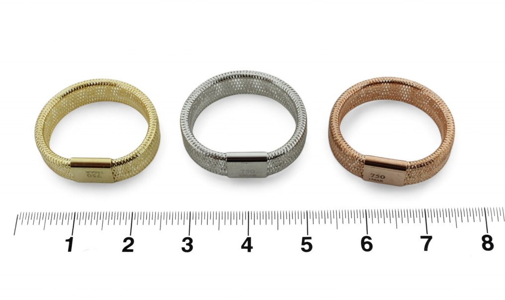 Bague - 18 carats Or blanc, Or jaune, Or rose #4.3