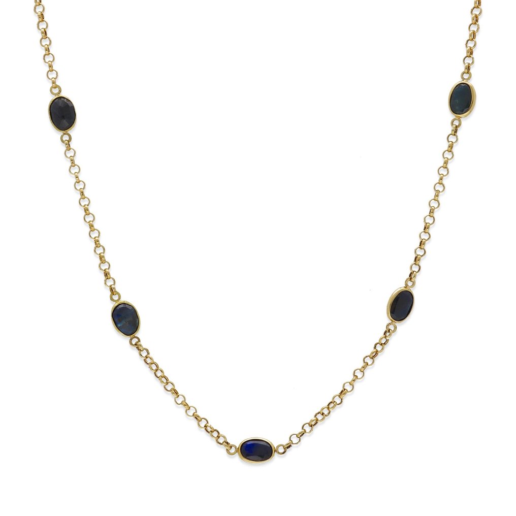 Κρεμαστό κόσμημα - 18 καράτια Κίτρινο χρυσό Ζαφείρι #3.2