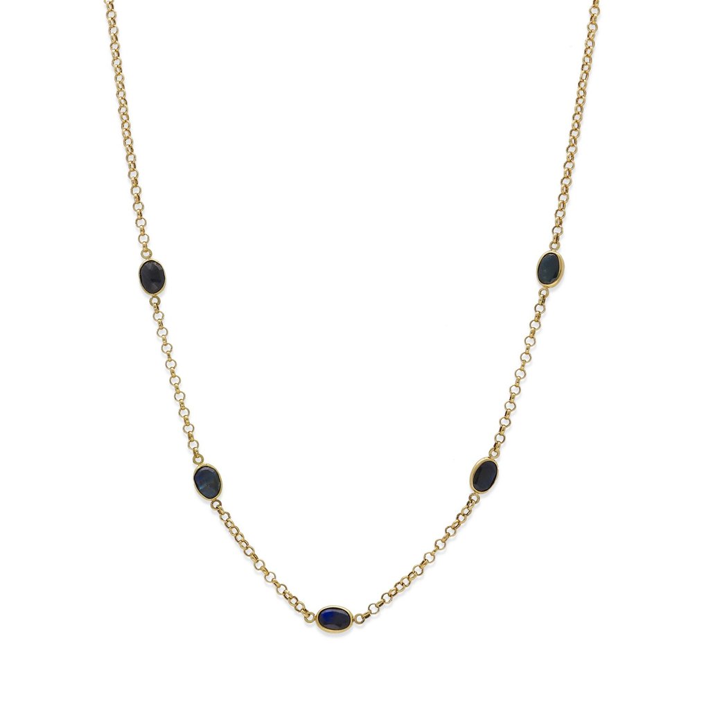 Κρεμαστό κόσμημα - 18 καράτια Κίτρινο χρυσό Ζαφείρι #1.0