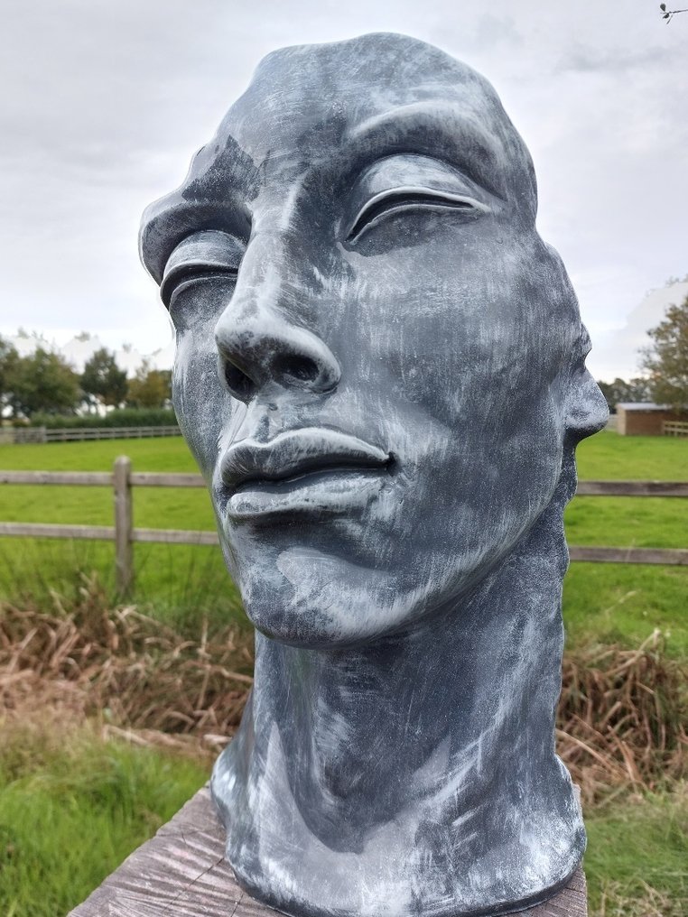 Statue, head with various shades of gray - 50 cm - polyresin #2.1
