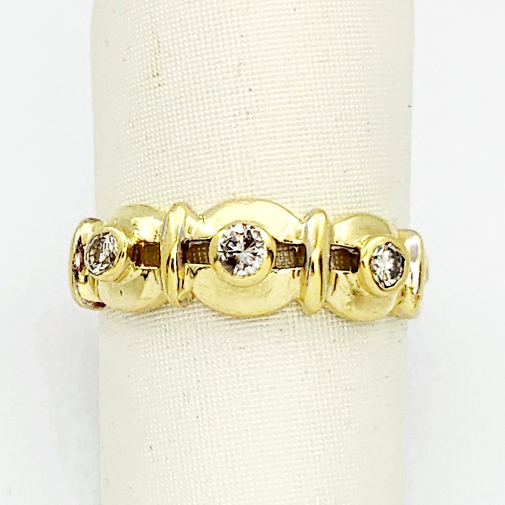 戒指 - 18K包金 黄金 - 0.26ct. tw. 钻石 (天然) #1.0