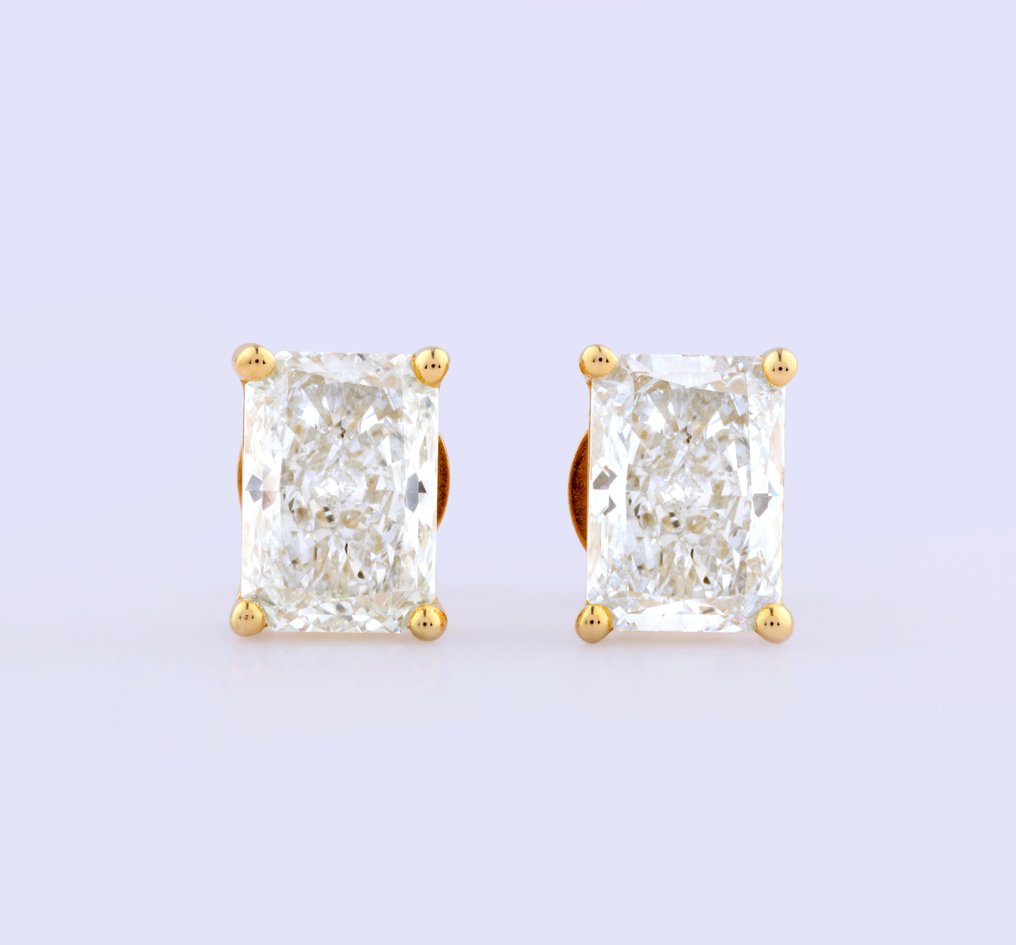 耳环 - 14K包金 黄金 -  4.15ct. tw. 钻石 (实验室培育) #3.2