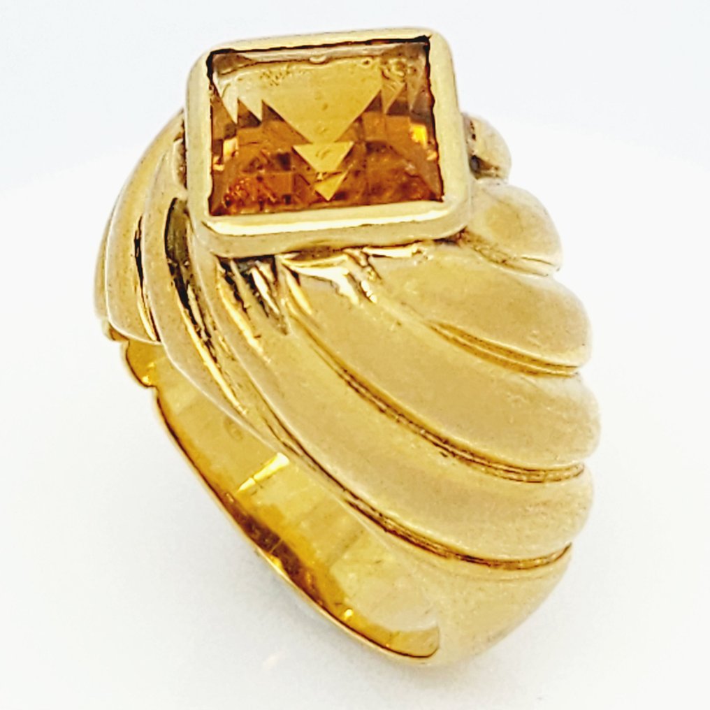 Inel - 18 ct. Aur galben -  4.00ct. tw. Cuarţ #1.0