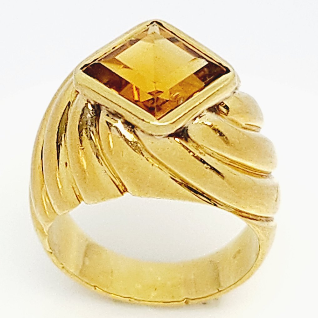 Inel - 18 ct. Aur galben -  4.00ct. tw. Cuarţ #3.2