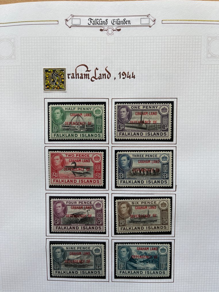 Falkland Islands 1904/1956 Collection of loose selfmade sheets