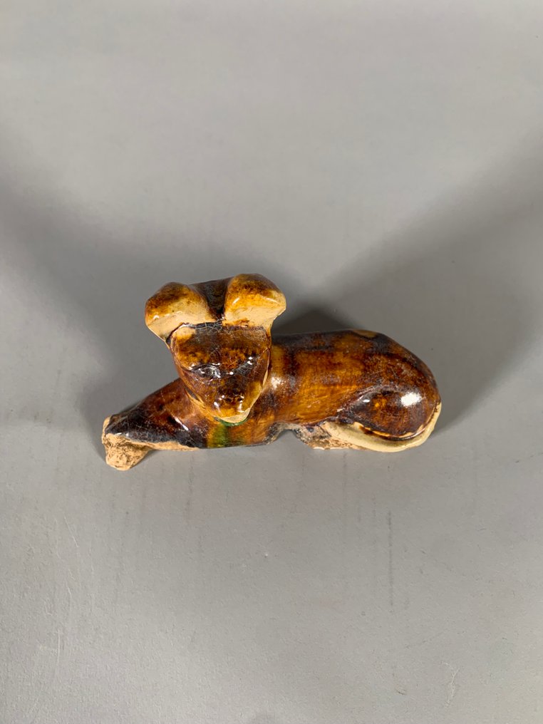 Chinois ancien, empire unifié des Tang Terre cuite chien de garde - 15 cm #3.2