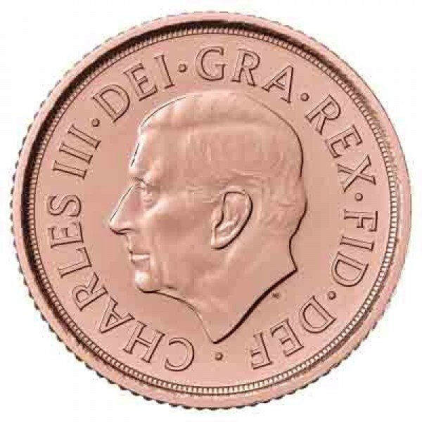 Regatul Unit. 2022 British Gold Memorial Half Sovereign Charles III Coin #1.0
