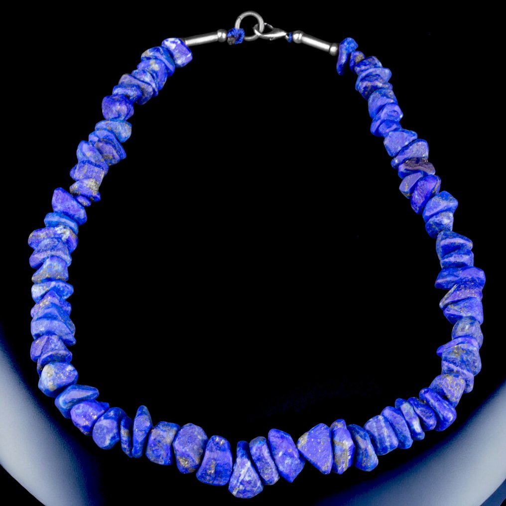 Φυσικό κολιέ από Αφγανιστάν με Λαπιζλάτσι - Ύψος: 430 mm - Πλάτος: 15 mm- 68 g #1.0