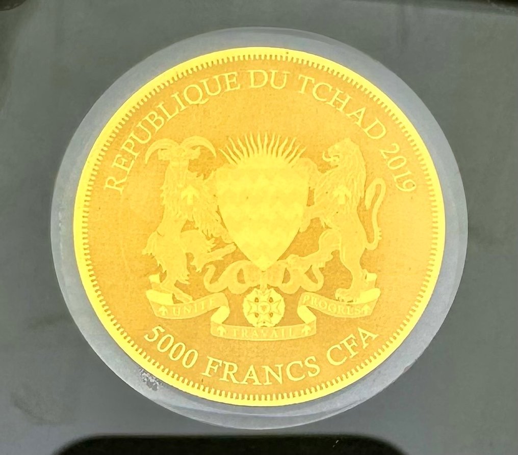 Chad. 5000 Francs 2019 African Springbok ,oro 1/200 Oz (.999) (No reserve price) #1.0
