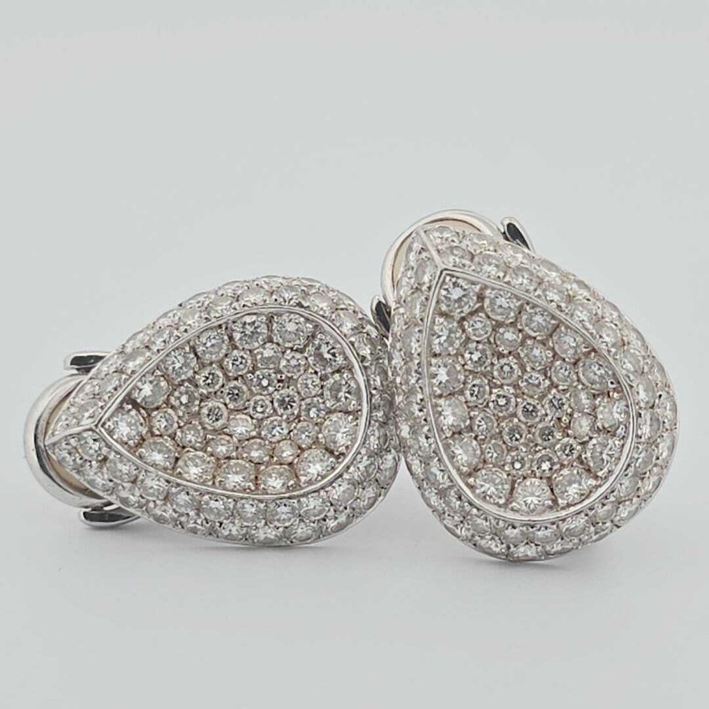 Σκουλαρίκια - 18 καράτια Λευκός χρυσός -  2.20ct. tw. Διαμάντι (Φυσικό)  #1.0